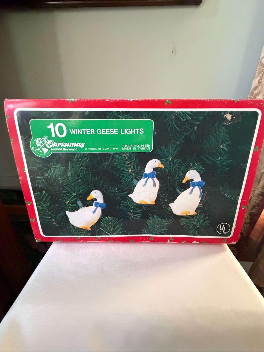 Vintage Christmas Around the World 10 Blow Mold Geese String Lights